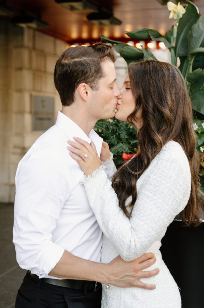 Classic and sophisticated engagement photos in Boston at the Fairmont Copley Plaza