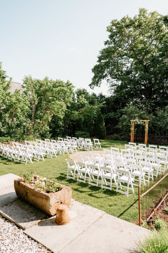 Outdoor garden ceremony at The Herb Lyceum 