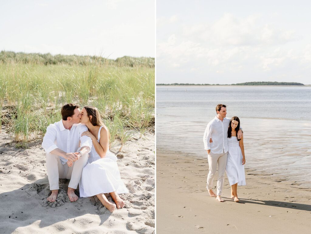 Couple photography on the beach north of Boston