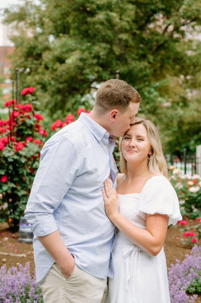 Couple smiling in Boston North End