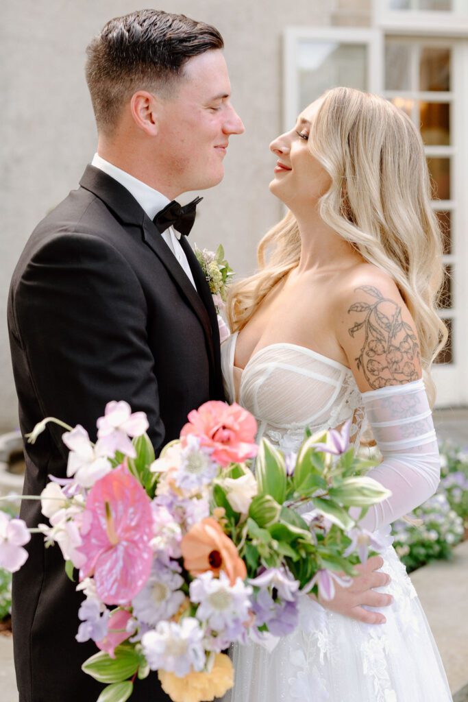 Intimate couple portraits during Glen Manor House wedding