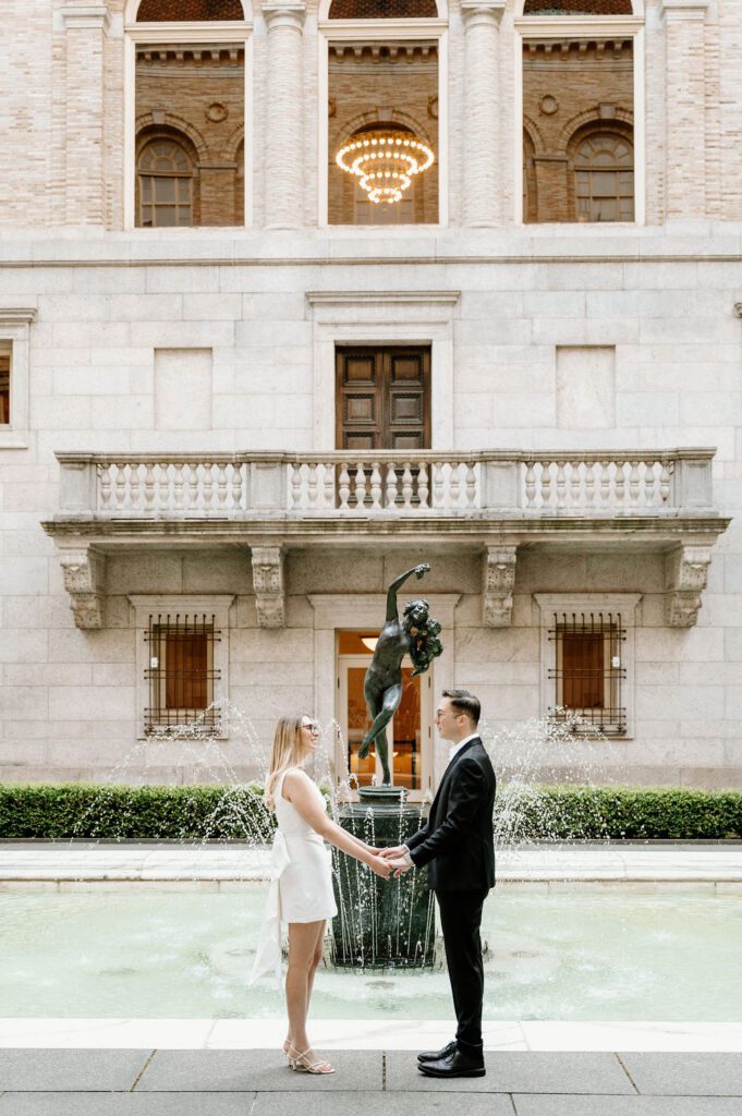 Boston Public Library engagement session in Boston