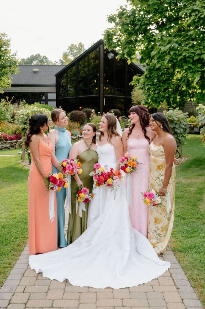 Wedding party portraits at Birch Wood Vineyards New Hampshire