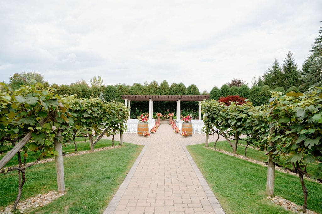 Ceremony details at Birch Wood Vineyards in Derry NH