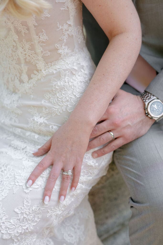 Romantic wedding portrait in the Boston Public Garden