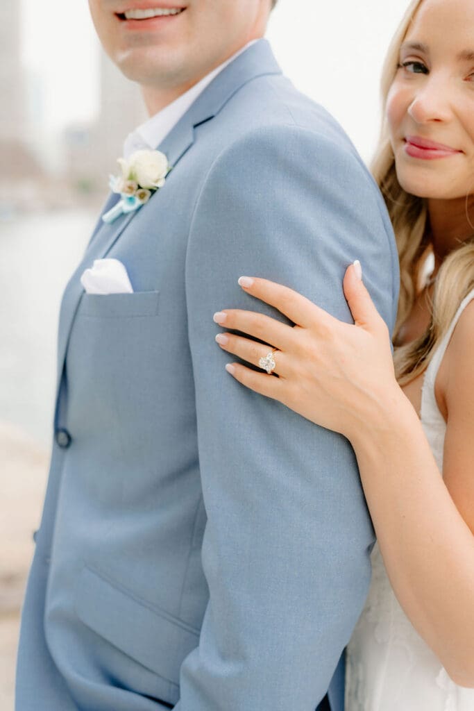 Wedding portraits at Fan Pier Park in Boston