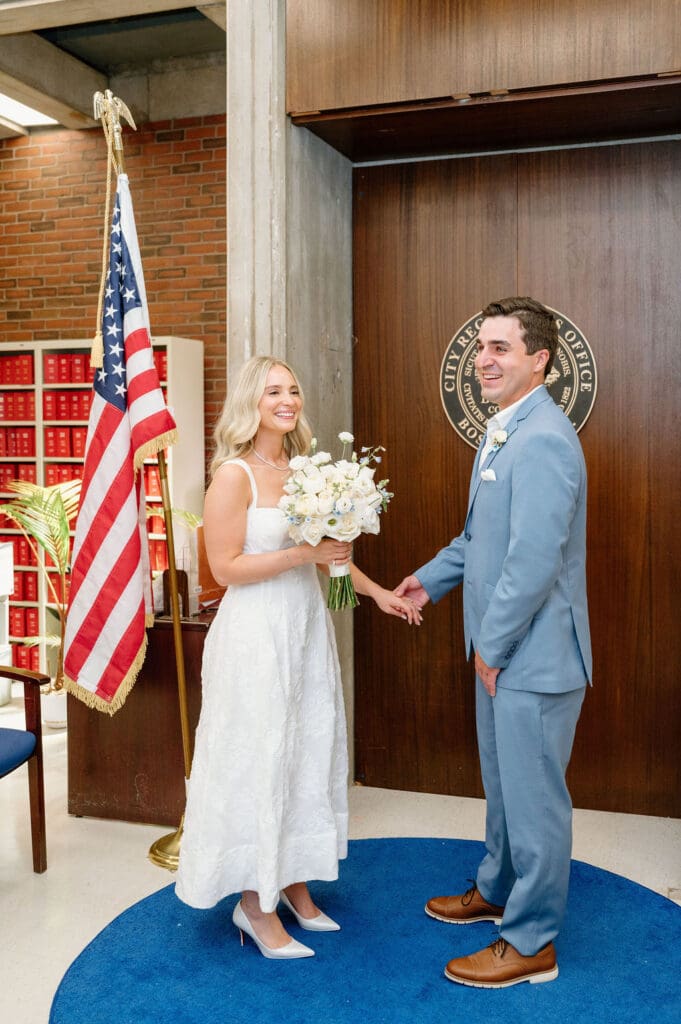 Boston City Hall wedding ceremony portraits